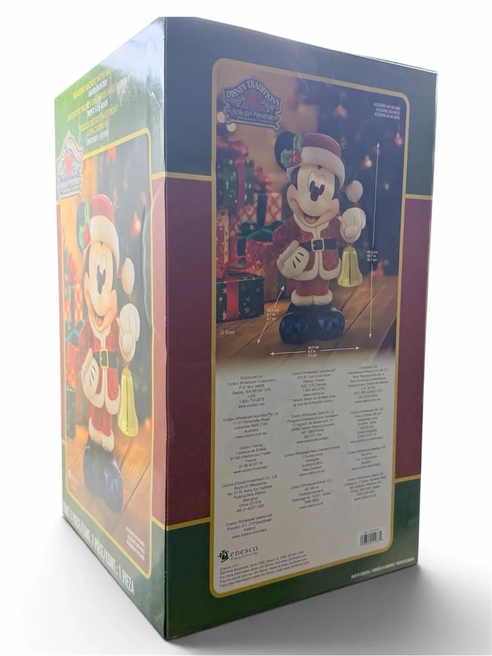 Disney Holiday Mickey Figurine in Red, Black & Gold